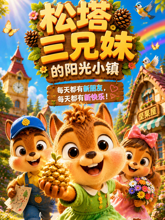 《松塔三兄妹的阳光小镇》封面图