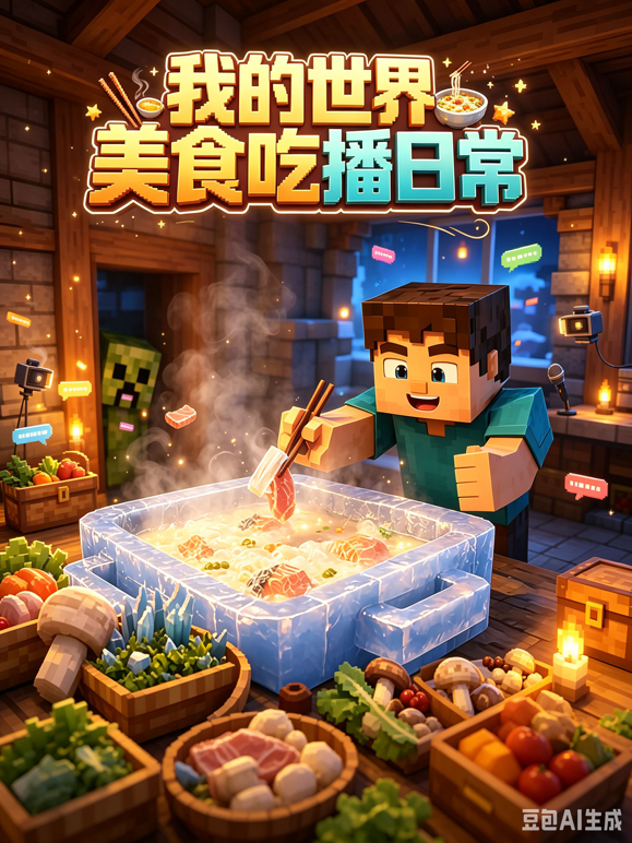 我的世界美食吃播日常封面图